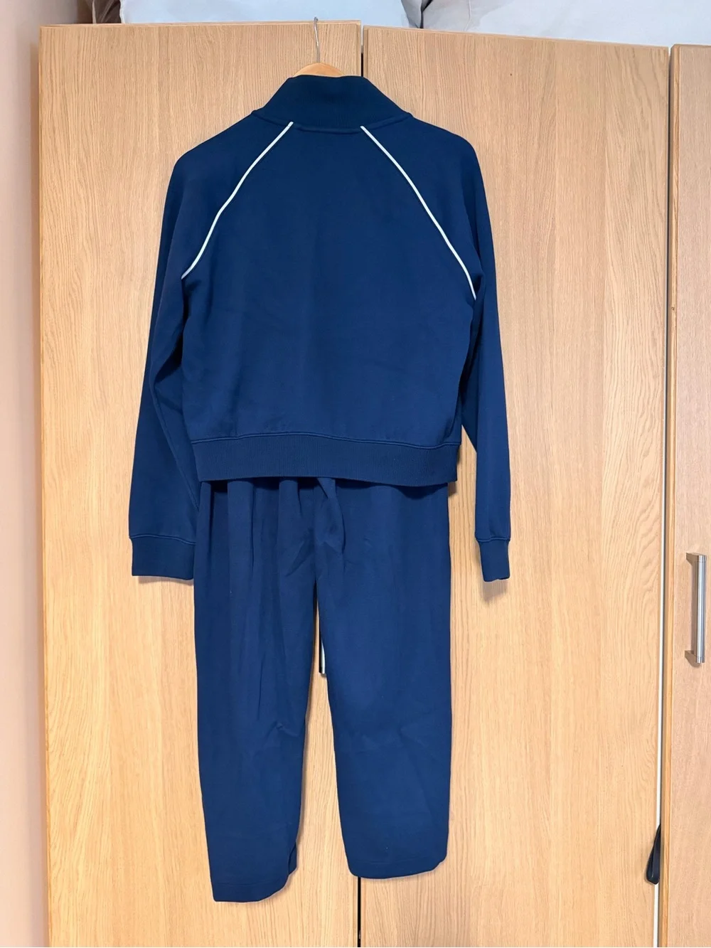 NWT SPANX AirEssentials Pique Track Jacket & Pants Set Navy MP